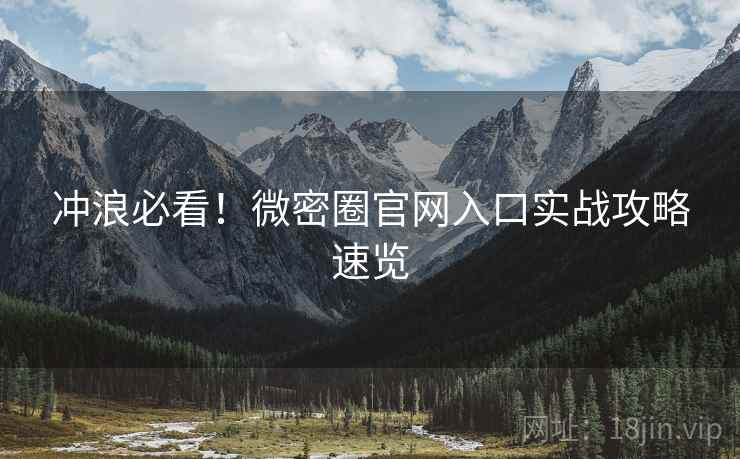 冲浪必看！微密圈官网入口实战攻略速览