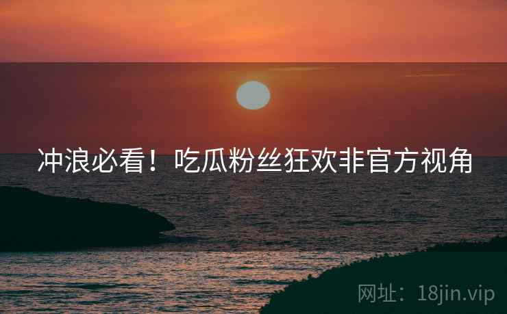 冲浪必看！吃瓜粉丝狂欢非官方视角