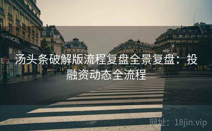 汤头条破解版流程复盘全景复盘：投融资动态全流程