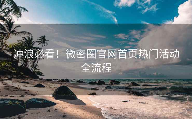 冲浪必看！微密圈官网首页热门活动全流程